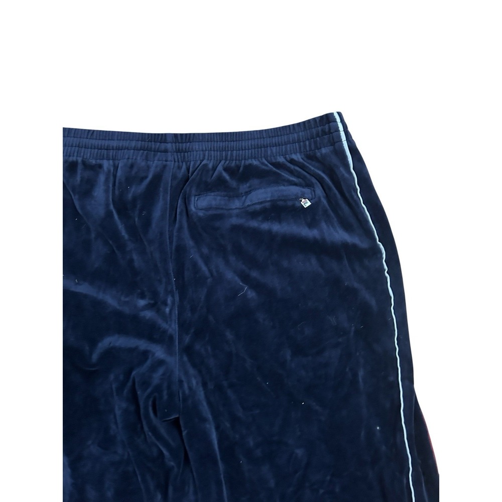 Vintage FILA Velour Track Pants Navy Blue Red Piping Size XL 90s Y2K Zip Ankle - Picture 4 of 8